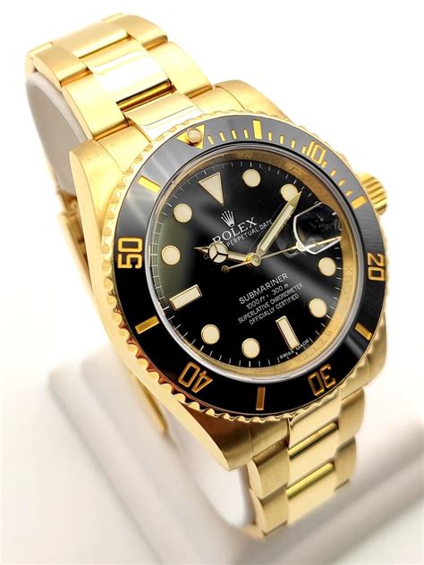 used rolex submariner yellow gold|rolex submariner all gold price.